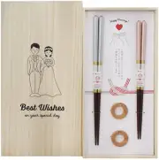Ishida Dishwasher Safe Chopsticks Paulownia Box with Chopstick Rest Champag 180