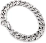 [Steelmeup] Stainless Steel Simple Curb Cuban Link Chain Bracelet For Men Boys 6mm 8mm 10mm 12mm 7inch 8inch 9inch