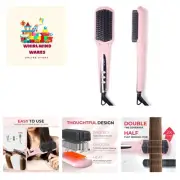 Ionic Hair Straightener Brush - Straightening Comb with 10M Negative Ions, 25...