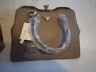 Isabelle Ladies Light Brown with Gem Clasp Handbag Vegan Approved NWT