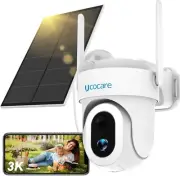 5MP Security Cameras Wireless Outdoor, Solar Security Cameras Wireless,5W Solar/