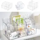 Transparent Storage Box Three Grid Pen Container Back To School