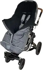 NaturallySheepskins Genuine Sheepskin Luxurious Footmuff - Linear Charcoal