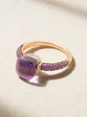 [Pomellato] Pomellato - Nudo Classic Rhodium-plated 18-karat Rose And White Gold Multi-stone Ring - 50 50 Gold