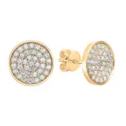 Gili Jewels 14k Yellow Gold Multi-Diamond Studs Round Earrings
