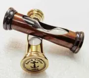 Set of 2 Pcs 1885 Antique And Polished Hourglass Brass Sand Timers Brown Timer