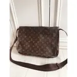 LOUIS VUITTON LV M97038 二手經典老花 翻蓋 斜背包 郵差包