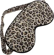 WOFASHPURET Leopard Print Silk Eye Mask with Headband Soft Light Blocking Travel Essential for Comfortable Sleep for Office Naps and Restful Relaxation
