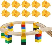 10Pcs Train Track Connectors Rail Connection, Model Railway Wiring Connectors, Toy Train Track Adapter, Railway Trains Tracks Connectors for Kids, Compatible with Most Major Wooden Railway Brands