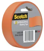 Scotch Expressions Masking Tape, 0.94 Inch x 20 Yards, Triangle Tangerine