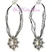Unusual Vintage Deco Victorian Pearl Decadent Chic Statement Pendant Necklace