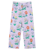 [Stella McCartney Kids] Stella McCartney Kids Floral cotton-blend gabardine pants Y 4 purple