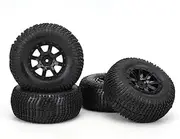 4 Pcs Rim Rubber Tires Set Suitable for 1:10 Short Course Truck RC Wheel Car Accessories Easy Installation and Disassembly Anti Slip Wide Tire Design Incr
