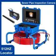 Sewer Drain Pipe Inspection Camera 512HZ Self-leveling Meter Counter 30/50/60M