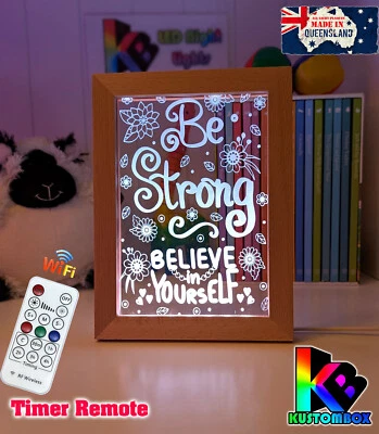 BE STRONG AND BELIEVE PERSONALISED 3D LED Night Light 7 Colour Change Room Lamp