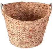 New Large Round Water Hyacinth Wicker Laundry Basket