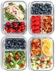 Glass Meal Prep Containers, 2 & 3 Compartments - Portion Control, Lunch Containe
