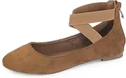 [ANNA] Dana-20 Women's Classic Ballerina Flats Elastic Crossing Straps