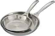 [Le Creuset] Tri-Ply Stainless Steel 2 pc. Fry Pan Set, (8" Fry Pan & 10" Fry Pan)