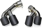 Quad Carbon Fiber Car Exhaust Tip Compatible For BMW F15 X5M 35i 28i 2014-2018 Muffler Tips Car Exhaust Tip TailTip Exhaust System(Carbon fiber B 35i)