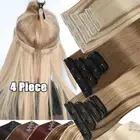 Thick Clip In Real Remy Human Hair Extensions Full Head 4 Pieces Weft Highlight