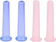 Facial Cupping Set, 4 Pieces Mini Cupping Glasses, Silicone, Cupping Face, Cupping Therapy Set, Cupping Vacuum Suction Massage Bowls for Neck Eye Skin Face