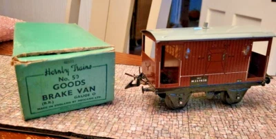 Hornby tin br 50 Brake Van O Scale Prewar Model Freight Train Car
