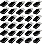 30PCS Black Micro USB to USB C typeC Connector
