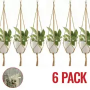 New Set Plant Holders Pot Pocket 6 Piece Pocket 20 Cm Top Parts Hemp Rope