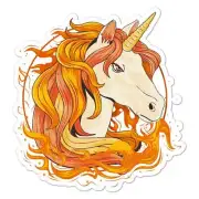 Unicorn Flames, Vinyl Decal Sticker, Indoor Outdoor, 3 Sizes, #8045