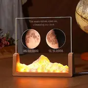 1 PC Personalized Acrylic Night Light That Can Be Customized Based On A Specific Date To Show The Moon Phase With Options To Customize Text And Date. This Mak