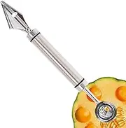 Fruit Carving Tools - Double-Headed Watermelon Cutter Scooper - Cantaloupe Ice Cream Sorbet Dessert Ball Stainless Steel Spoon for Serving Butter