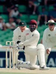 Brian Lara batting for the West Indies during his innings of - Old Cricket Photo