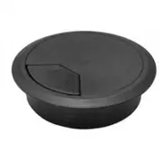 Dynamix CG80BK Round Desk Grommet - 80mm - Black - (1 Pack) Easily & Neatly Store Power / Communication / Audio / Video / Computer / Data Cables - Perfect for Desks & Workstations [CG80BK]