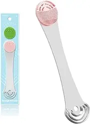 Tongue Scraper,Silicone Tongue Cleaner Both for Adults and Kids,Reduce Bad Breath, Oral Care,Reusable Tongue Scrubber Brushes,Oral Hygiene Tool,Easy to Use,2pcs Replacement Pads(Pink)