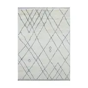Yemen Ivory Blue Wool Rug