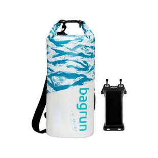 【Bagrun】虎斑迷彩防水包10L + 防水手機袋(防水袋 防水側背包 完全防水包 漂流袋 防雨包)