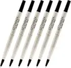 Parker Quink Ink Rollerball Medium Point Black Ink Refill 6 Set Refills 0.7 mm