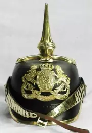 German Prussian Officer Pickelhaube Leather Helmet : Prussian Artillery