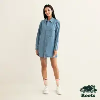 在飛比找momo購物網優惠-【Roots】Roots 女裝- 丹寧洋裝(藍色)