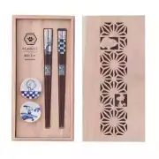 PEANUTS Snoopy Dyed Chopsticks Pair Set Wooden Box SN80-842H Natural Wood 2018