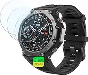 Screen Protector Compatible for Amazfit T-Rex 3 Rugged/Military Smart Watch (3 Pack) Tempered Glass Protector Clear Film