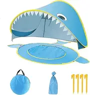 Outdoor Tent for Kids - Cartoon Camping Play Tent - UV Protection, Built-in Small Pool, Portable Sun Shelter, Foldable Baby Outside Sunshade for Backyard