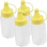 iplusmile 4Pcs Squeeze Bottles for Condiments Jam Salad Dressing Containers Squeezable Kitchen Storage for Sauces Easy to Hold Space Saving Design for Home Outdoor