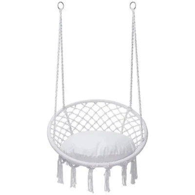 Hammock Hanging Swinging Chair Cotton Rope Swing Chairs 330 Lbs Outdoor Garden