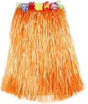 [BCOATH] 4pcs Kids Hawaiian Grass Skirt Set 40cm Adjustable Elastic Waistband Tropical Dance Skirt Beach Luau Party Decoration