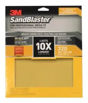 3M SandBlaster 11 in. L x 9 in. W 320 Grit Fine Ceramic Sandpaper 4 pk