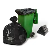 LLDPE Black Star Seal Trash Can Liner,55-60 Gallon,2 Mil 38" x 58" 4500 Bags