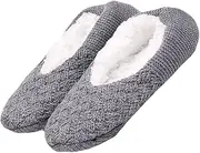 [TOVINANNA] 1Pair Warm Winter Slipper Socks for Adults Fuzzy Skid House Socks Light Grey Comfortable Durable Design for Home Use