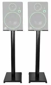 Rockville 29 Black Steel Studio Monitor Speaker Stands For Mackie CR4BT Monitors